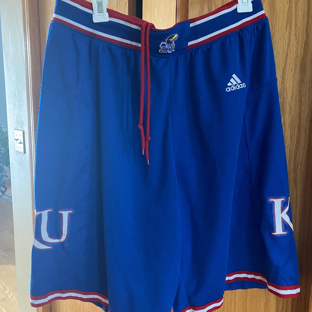 Kansas Jayhawks Adidas Basketball shorts.  Men's.  Size XL